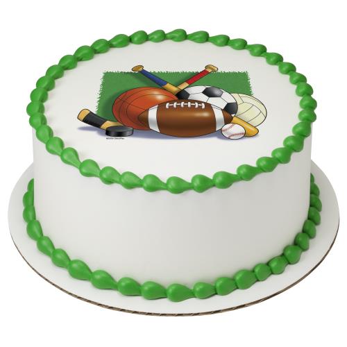 Sports Collage Round Cake 19196