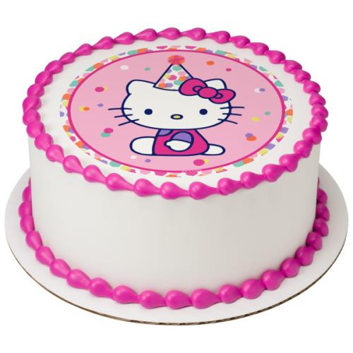 Hello Kitty Party Hat Round Cake 38926