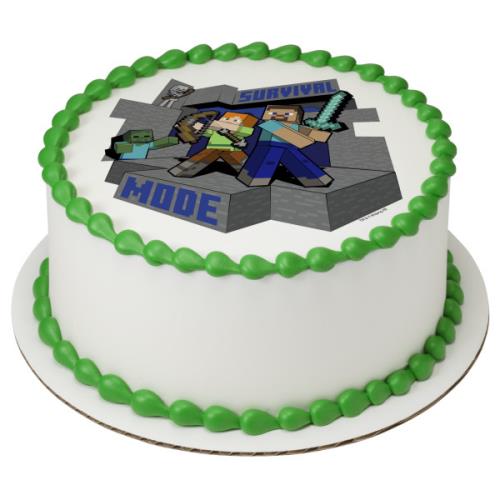 Minecraft Survival Mode Round Cake 29054